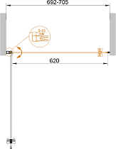 Душевая дверь Cezares ECO-O-B-1-70-C-NERO 70x190, прозрачная, черный