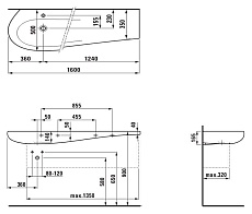 Раковина Laufen Alessi 160 см, арт. 8.1497.1.400.104.1 покрытие LLC