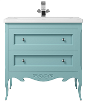 Тумба с раковиной Creto Viva 85 см голубой