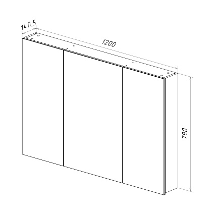 Зеркальный шкаф Lemark Universal 120x80 LM120ZS-U, белый глянец