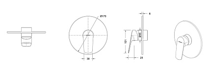 Смеситель для душа Bravat Rhein PB8429564BW-ENG черный