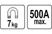 Сварочный магнитный заземляющий зажим 7 кг, 500А Yato YT-08625