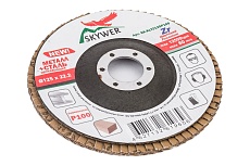 Круг лепестковый торцевой Цирконий 125х22.2 мм, P100, 10 шт SKYWER SK-KLTZ125P100