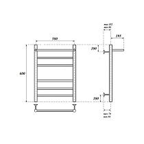 Полотенцесушитель водяной Point PN10156P П5 50x60, с полкой, хром