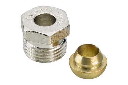 Соединитель для медных труб Danfoss латунь Дн15х1/2" обж/р 013G4115 062783