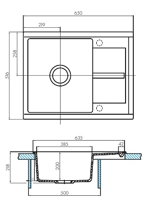 Кухонная мойка Акватон Делия 65 см, кофе