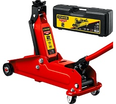 Подкатной домкрат с увеличенным подъемом Stayer r-28 2т, 135-385 мм в кейсе 43156-2-K