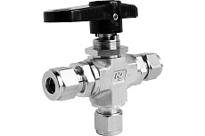 Шаровой кран Hy-Lok 102 серии, трехходовой, 8мм - 8мм HB2-B3-H-8M