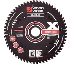 Диск пильный Эксперт 210x2.4/1.6x30 мм, Z=60 мм, A=15° WOODWORK 29.210.60