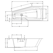 Акриловая ванна Riho Rethink Space Plug & Play 160x75 см R, с монолитной панелью