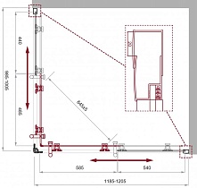 Душевой уголок BelBagno UNO-195-AH-2-120/100-C-NERO 120x100 прозрачный, черный