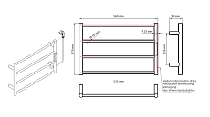 Полотенцесушитель электрический Bemeta 704155085 63W 560x370, графит матовый