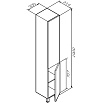 Шкаф пенал Am.Pm Gem S 30 см R орех M90CSR0306HF