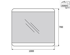 Зеркало BelBagno SPC-CEZ-1000-700-LED-BTN 100 см кнопочный выключатель