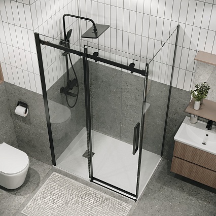 Душевой уголок Grossman Classic 120.K33.04.1080.21.00 100x80 прозрачный, черный матовый