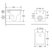 Подвесной унитаз AQUAme AQM2015PRO безободковый, cмыв Tornado Quiet, с сиденьем микролифт