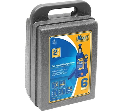Бутылочный домкрат Kraft 6 т, в кейсе, min 200mm-max 405mm KT 800016