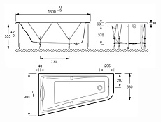 Акриловая ванна Jacob Delafon Odeon Up 160x90 L E6065RU-00