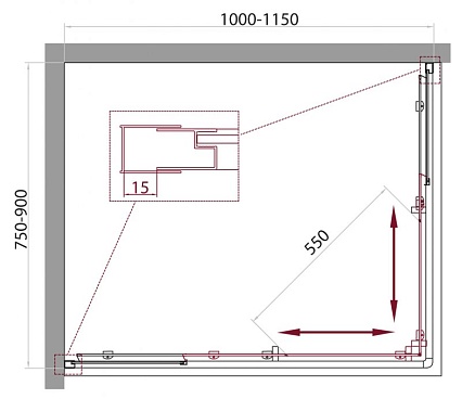 Душевой уголок BelBagno Unique 100/115x75/90 матовый