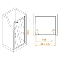 Душевая дверь RGW Stilvoll SV-05 90x195 Smart Line Matt, хром 70320509-181