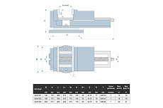 Станочные тиски 140мм, поворотные, с открытым винтом, серия QB Griff b241201