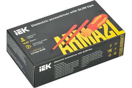 Диэлектрическая отвертка с жалами IEK Arma2l 5 SLIM Т2 13 шт. A2L5-NS30-T2-13