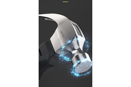 Молоток-гвоздодер Deli DL441008 укороченный, 250 г, 160 мм, эргономичная прорезиненная рукоять 114785