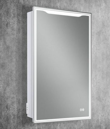 Зеркальный шкаф Art&Max Merano 50x80 см AM-Mer-500-800-1D-L-DS-F с подсветкой, анти-пар