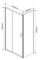 Душевой уголок Vincea Garda VSR-1G1 140x80 хром, прозрачный