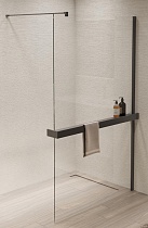 Душевая перегородка Vincea Walk-In VSW-1HR110CLGM 110x200 вороненая сталь, прозрачное