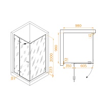 Душевой уголок RGW Stilvol SV-030Gr 100x100 серый, матовое 353203000-210