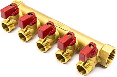Коллектор Damento Clima с кранами 3/4&quot;x1/2&quot; на 5 выходов 1/25 016244
