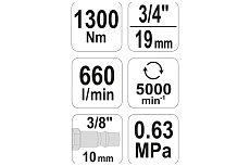 Пневматический гайковерт Yato 3/4&quot;, 1300 Нм YT-09564