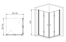 Душевой уголок Gemy Dutch Windmill S37193B-S37193B 80x80 прозрачное стекло, хром