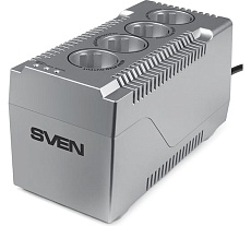Стабилизатор SVEN VR-F1000 (≤320Вт, Вх.184-285V,4 × CEE7/4 (2*AVR, 2*сетевой фильтр) серебро SV-018818
