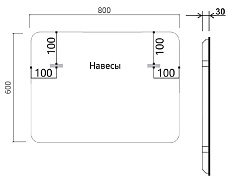 Зеркало Vincea VLM-3VC800B 80x60 см, сенсорный выключатель и диммер, черный