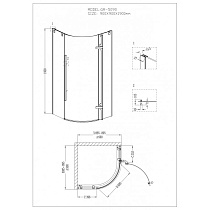 Душевой уголок Grossman Style GR-5090 90x90 четверть круга