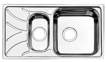 Кухонная мойка Iddis Arro 78 см, двойная, крыло слева, хром