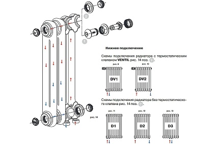 Стальной трубчатый радиатор отопления Rifar TUBOG TUB 2180-10-DV1