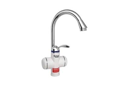 Смеситель для кухни с электронагревом Aquakratos с УЗО, белый, 3 кВт 31DY56