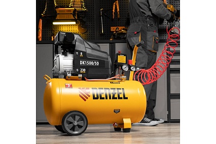 Воздушный компрессор Denzel DK1500/50,Х-PRO 1,5 кВт, 230 л/мин, 50 л 58064