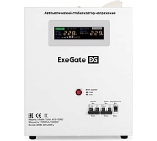 Стабилизатор напряжения настенный Exegate Master Turbo AVS-15000 15000ВА, вход 100-265В, цветной дисплей, выход 220В±8 , КПД 98 , 5 уровней защиты, задержка, 291766