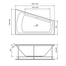 Акриловая ванна Vayer Trinity 160x120 см R