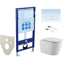 Подвесной унитаз SET Aquatek Вега-1905-013 KK-1 4в1 с микролифтом, кнопка белый