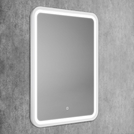 Зеркало Art&Max Genova 60x80 с подсветкой, белый матовый AM-Gen-600-800-DS-F-White