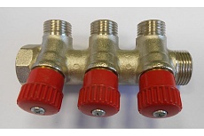 Коллектор с вентилями (вход 3/4&quot;; выходы 1/2&quot;) для трубопровода GENERAL FITTINGS 51046-3/4-1/2-HT3