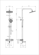 Душевая стойка Wonzon&Woghand Neo WW-B3035-A3-CR термостат, хром
