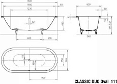 Стальная ванна Kaldewei Classic Duo Oval 111 180x80