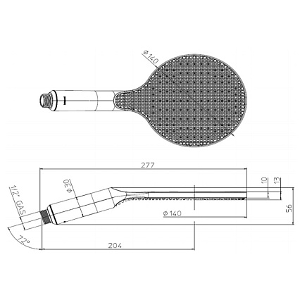 Душевая лейка Bossini Apice B00900.073 черный матовый