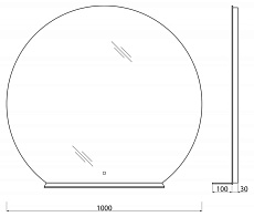 Зеркало BelBagno SPC-RNG-1000-LED-TCH-MENS 100 см с полкой